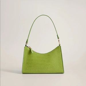 NWOT Mango Croc Shoulder Bag lime green